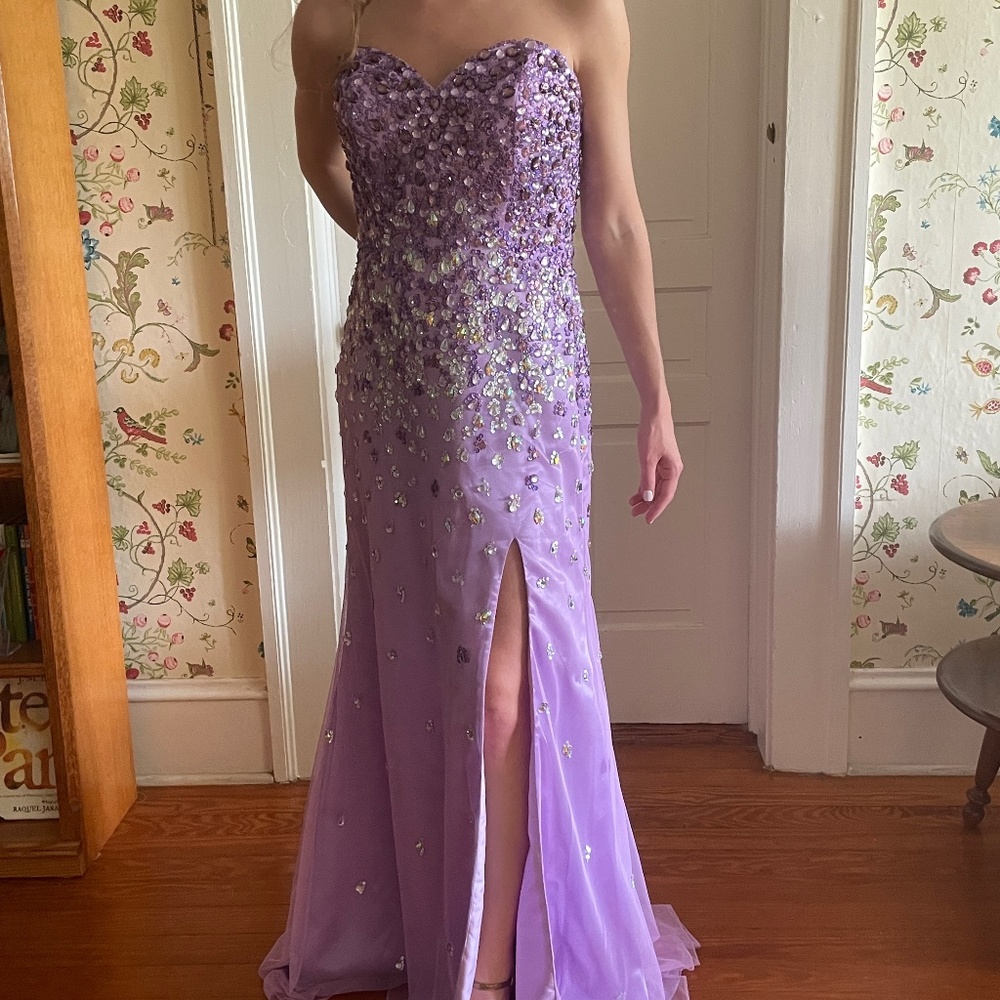Mori Lee Madeline Gardner Strapless Beaded Gown